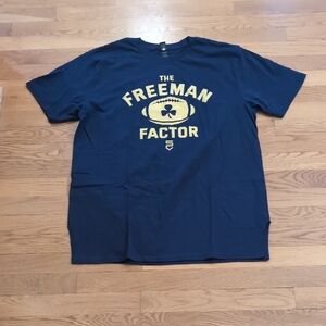 Gildan Men's Navy Tee with Gold Football Graphic